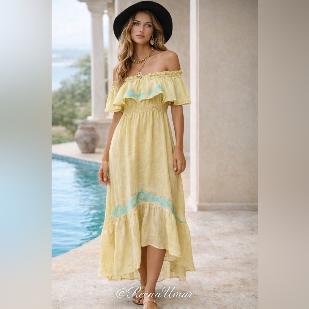 Vanita Rosa – Nureva Linen High-Low Dress